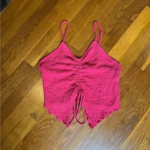 Primark Hot Pink Butterfly Cut Top Size Small